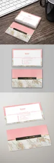 最新时尚粉色金属名片psd模板