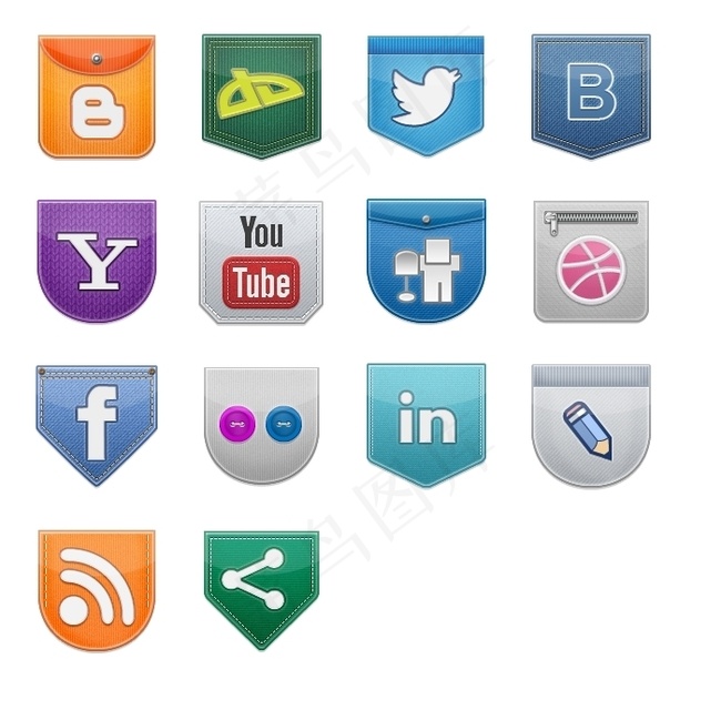 简约社交媒体图标下载