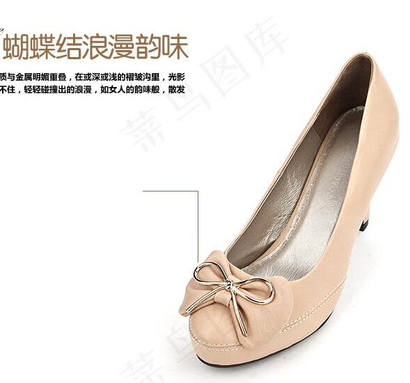 时尚蝴蝶结女高跟鞋细节展示psd模版下载