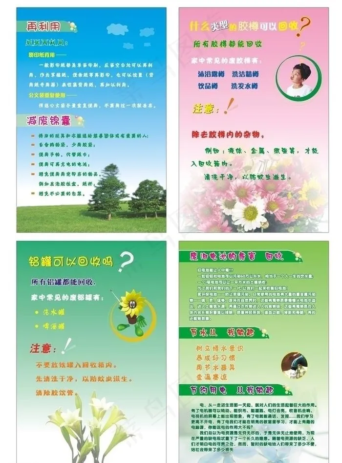 学校环保宣传画图片cdr矢量模版下载