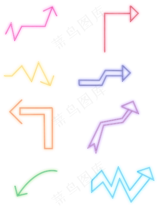 霓虹灯管风格发光折线箭头霓虹灯管风格发光折线箭头