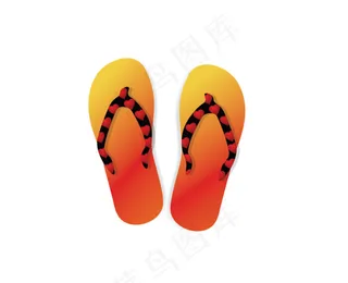 创意桔色渐变矢量外贸夹板拖鞋
