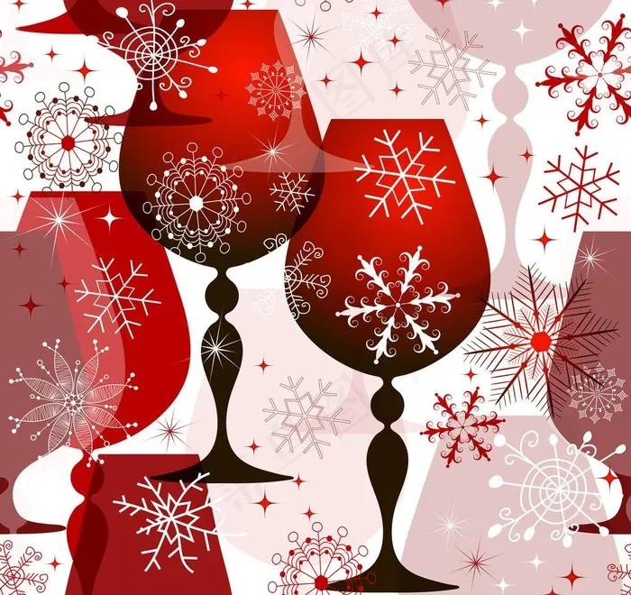 欧式酒杯圣诞花纹图片eps,ai矢量模版下载