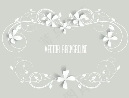 矢量素雅花纹边框素材