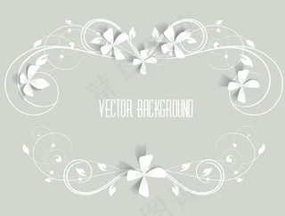 矢量素雅花纹边框素材