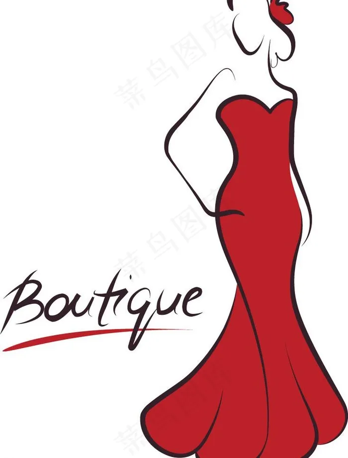 手绘少女图片eps,ai矢量模版下载