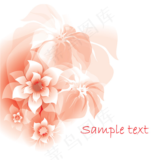 粉色花纹文本背景矢量素材-3