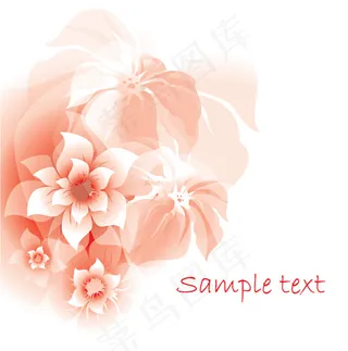 粉色花纹文本背景矢量素材-3