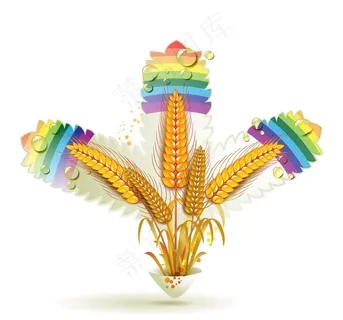 金属麦穗水珠水滴图片