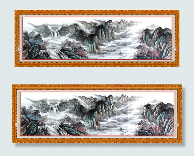 国画山水模板psd模版下载