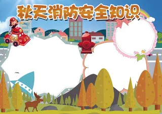 消防安全知识小报背景花边模板