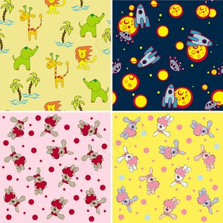 卡通动物太空背景