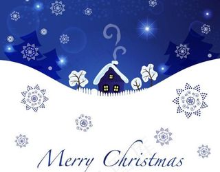 圣诞节蓝色背景矢量素材