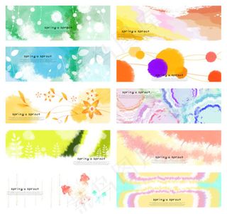 10张梦幻春天背景PSD素材