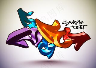 色彩斑斓的涂鸦的箭