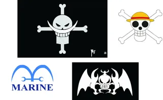 海贼王 动漫 旗帜 标志 骷髅