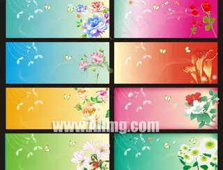 唯美花纹背景矢量图