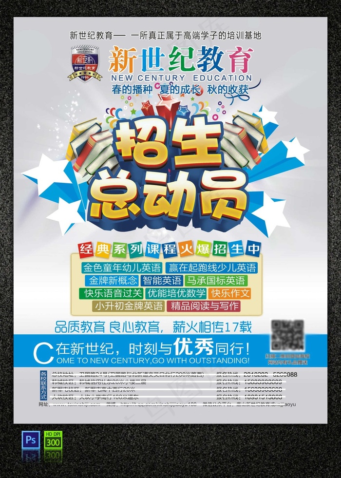 招生海报传单展架素材模板下载(2787X3614(DPI:300))psd模版下载