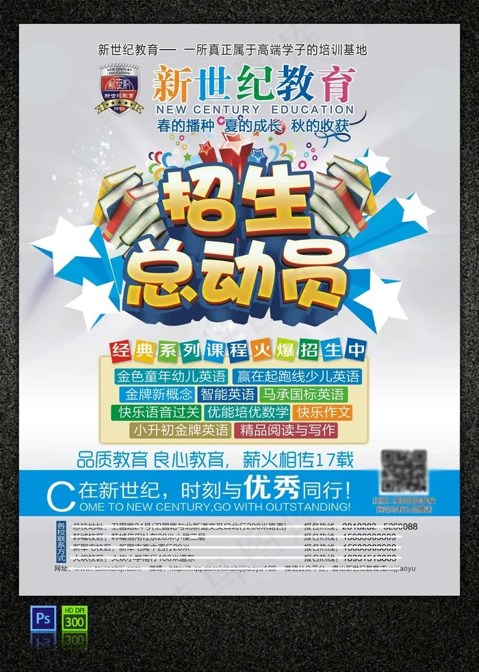 招生海报传单展架素材模板下载(2787X3614(DPI:300))psd模版下载