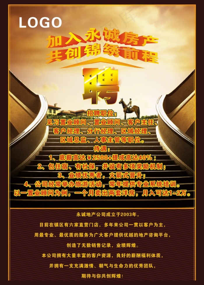 房地产招聘人员(148X210)cdr矢量模版下载