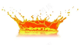 金黄的喷溅水花图片