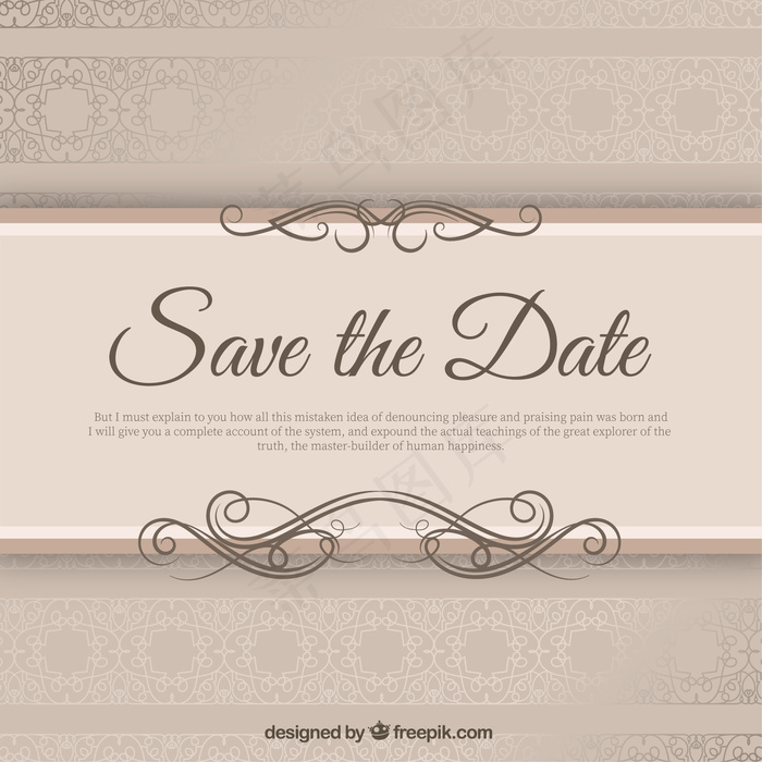 优雅的婚礼邀请Ribbond