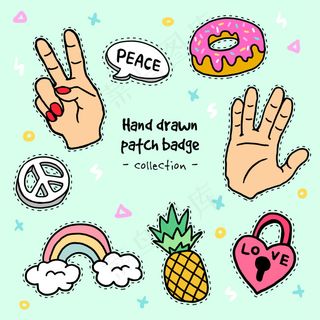 手绘服装印花矢量素材