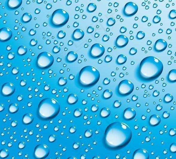 蓝色动感水珠水滴水花图片ai矢量模版下载