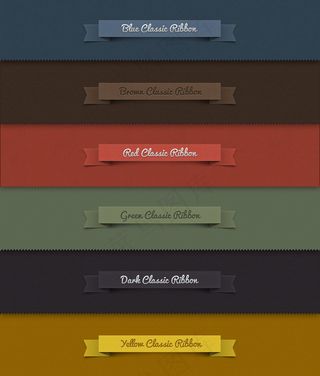 经典丝带psd素材