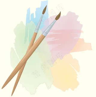 水彩笔刷向量