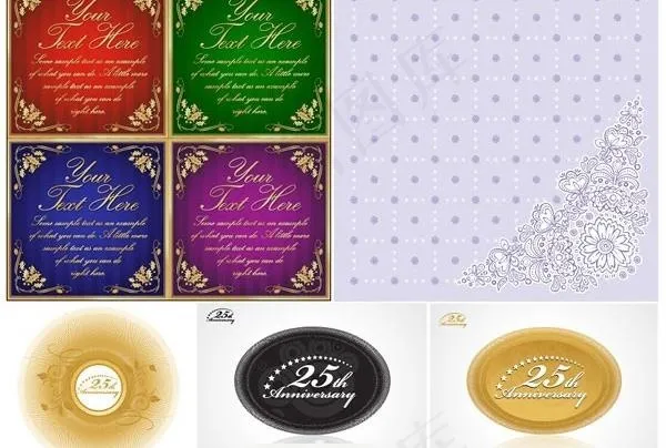 5个模型周年模式EPS矢量素材eps,ai矢量模版下载