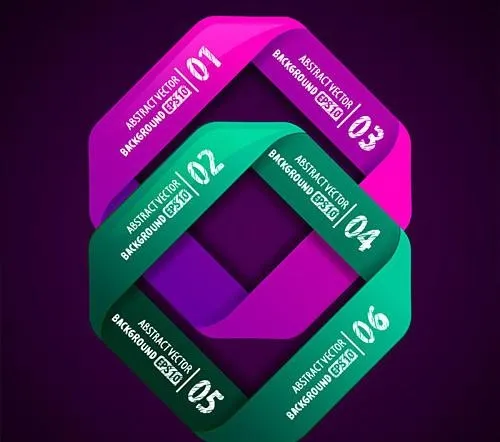彩色折纸图案图形矢量三