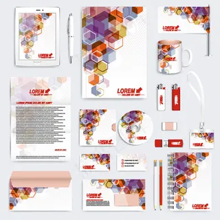 简约时尚企业VI设计模板矢量素材