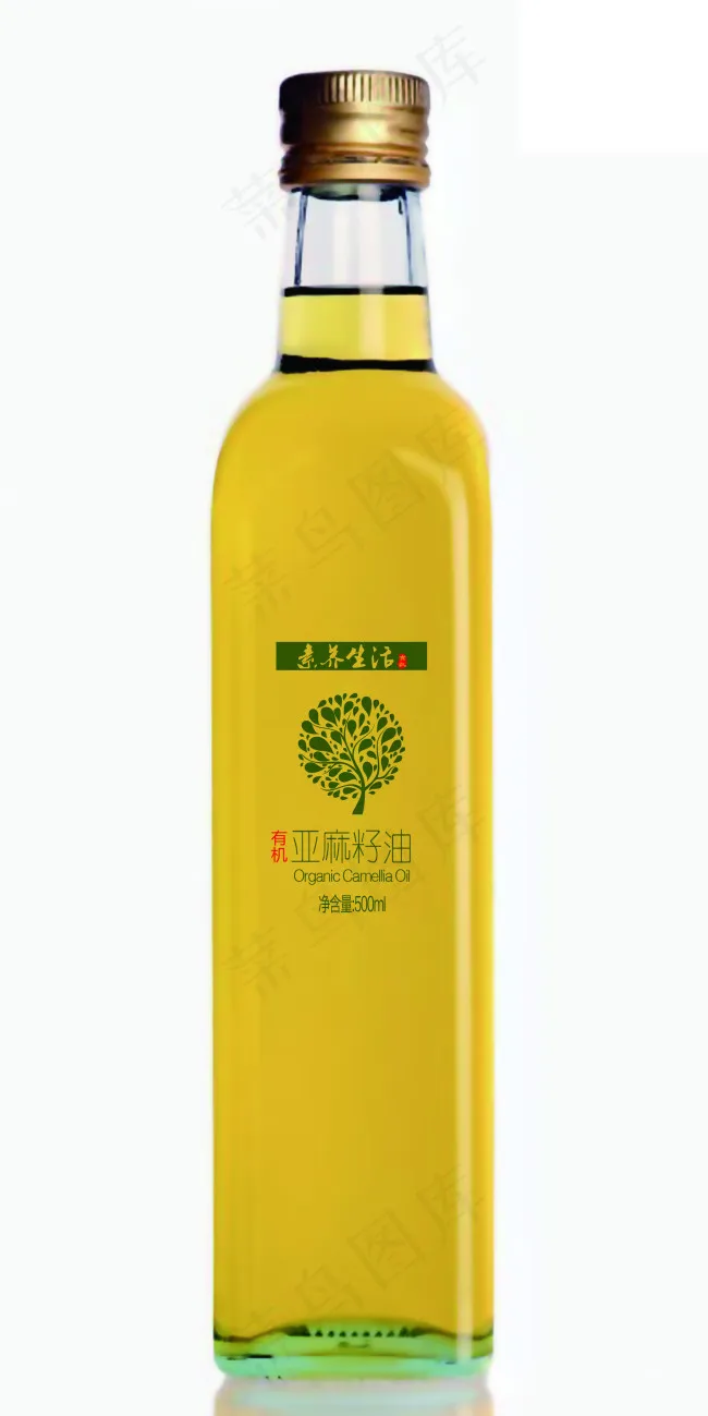 亚麻籽油包装psd模版下载