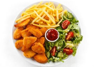 蔬菜和油炸美食图片