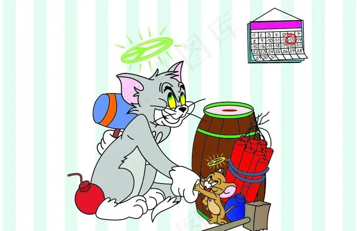 猫和老鼠图片ai矢量模版下载