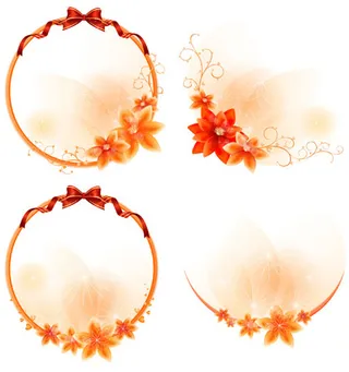 橙色圆形装饰框矢量素材