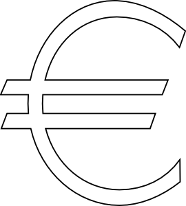 欧元符号轮廓剪贴画
