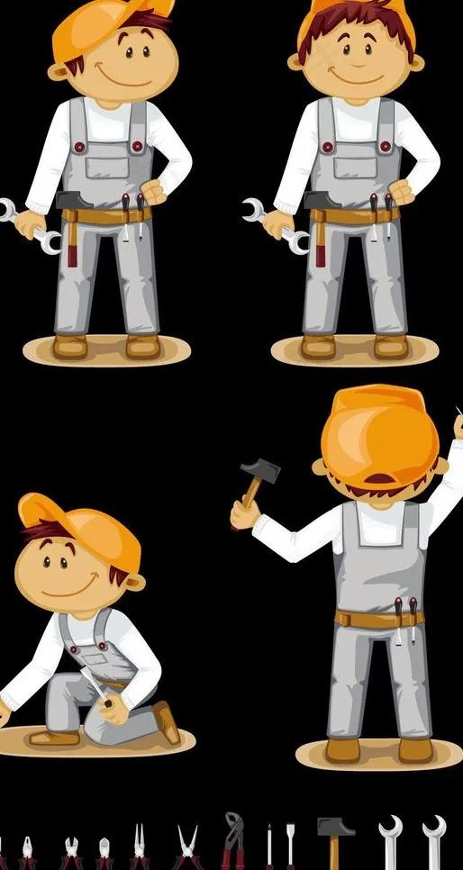 维修工人图片ai矢量模版下载