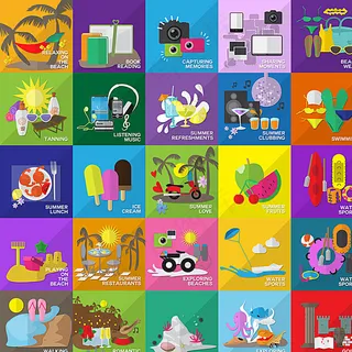 沙滩旅行图标设计图片