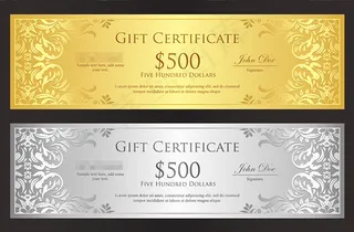 金色优惠劵设计矢量素材