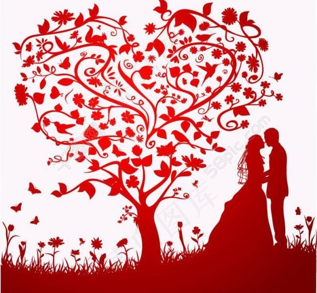 情侣剪影图片