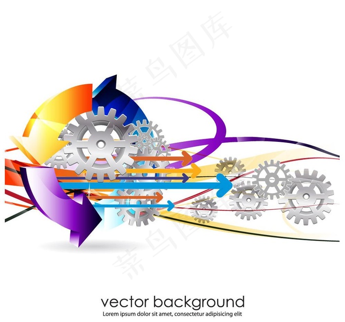 动感齿轮箭头 商务科技背景图片