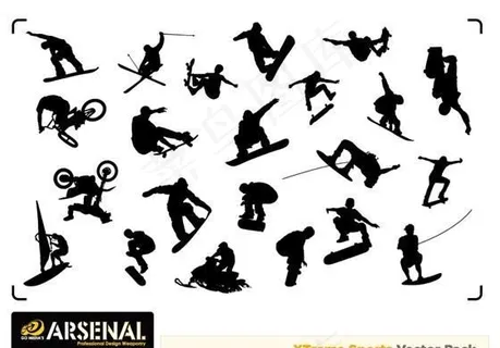 矢量运动剪影素材