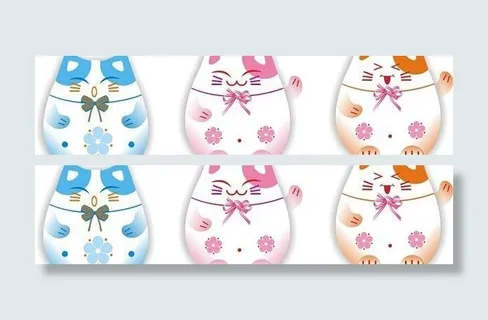 可爱日本招财猫矢量素材