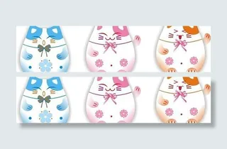 可爱日本招财猫矢量素材