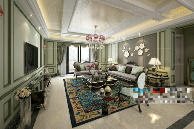 现代客厅设计3D模型