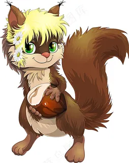 可爱卡通松鼠插画