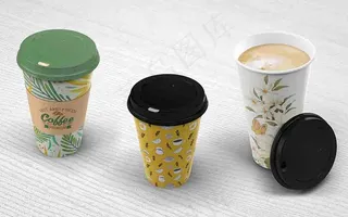 VI纸杯效果图展示模板样机智能贴图