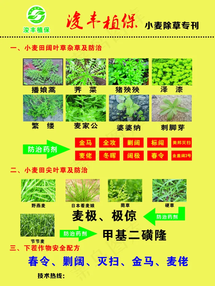 浚丰植宝 除草专刊(210X297)cdr矢量模版下载